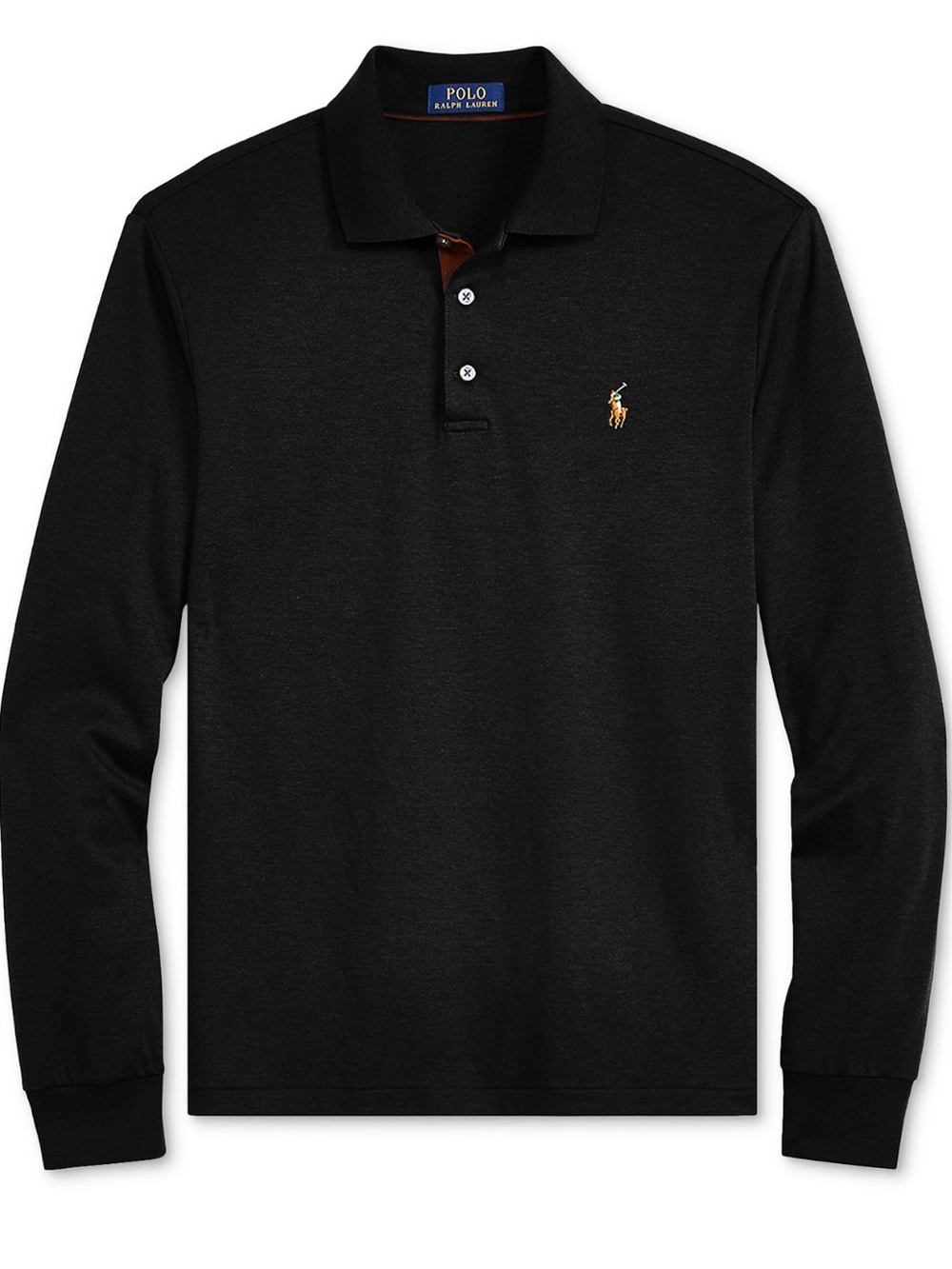 Polo by Ralph Lauren Black Polo Shirt with Tan Placket